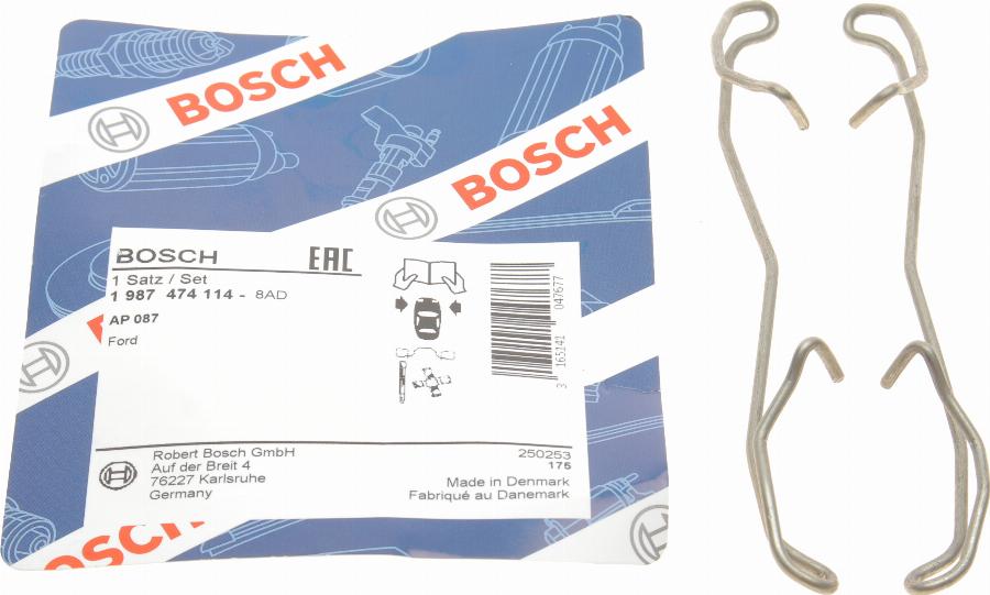 BOSCH 1 987 474 114 - Kit accessori, Pastiglia freno www.autoricambit.com