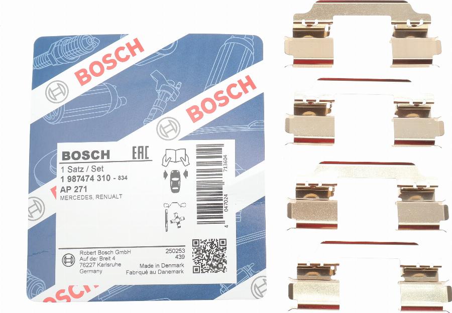 BOSCH 1 987 474 310 - Kit accessori, Pastiglia freno www.autoricambit.com