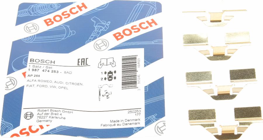 BOSCH 1 987 474 253 - Kit accessori, Pastiglia freno www.autoricambit.com