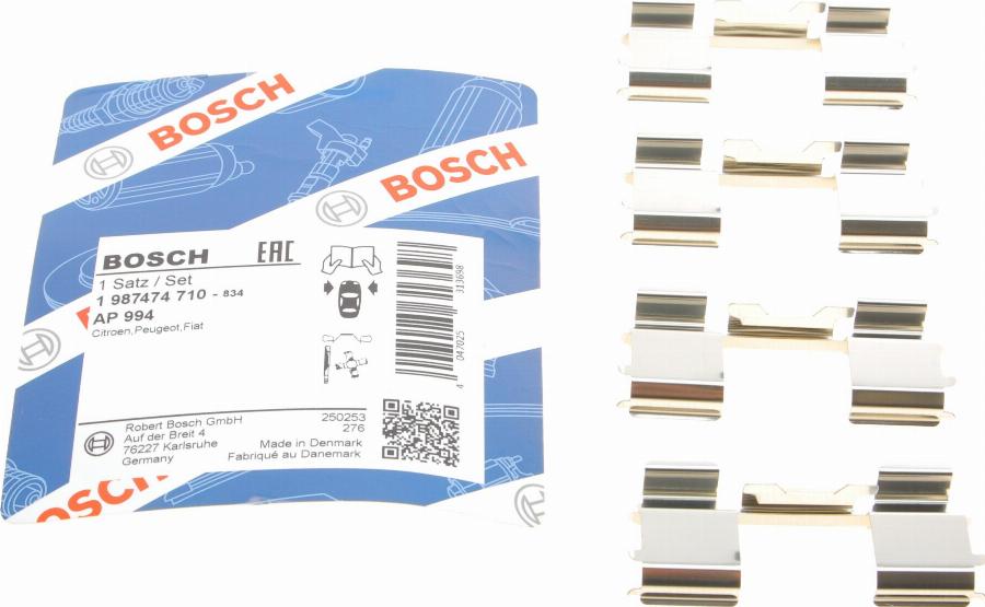 BOSCH 1 987 474 710 - Kit accessori, Pastiglia freno www.autoricambit.com