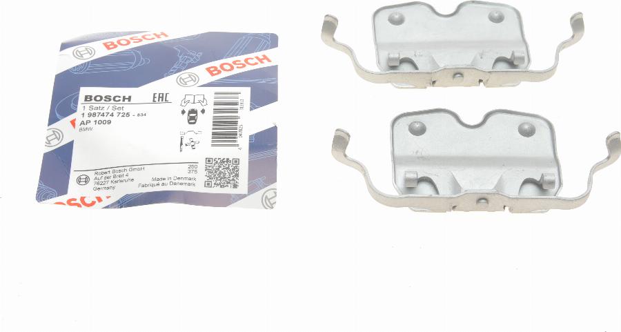 BOSCH 1 987 474 725 - Kit accessori, Pastiglia freno www.autoricambit.com