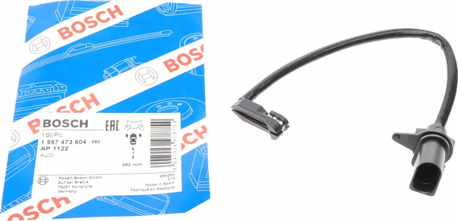 BOSCH 1 987 473 604 - Contatto segnalazione, Usura past. freno/mat. d'attrito www.autoricambit.com