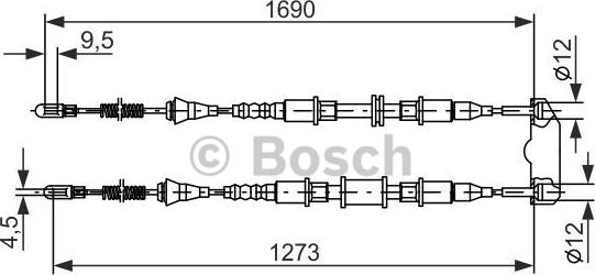 BOSCH 1 987 477 129 - Cavo comando, Freno stazionamento www.autoricambit.com