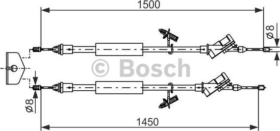 BOSCH 1 987 477 222 - Cavo comando, Freno stazionamento www.autoricambit.com