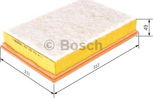 BOSCH 1 457 433 742 - Filtro aria www.autoricambit.com