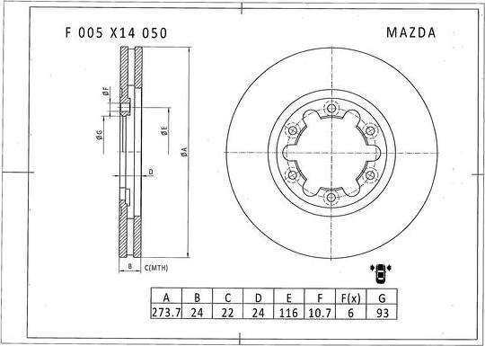 BOSCH F 005 X14 050 - Discofreno www.autoricambit.com