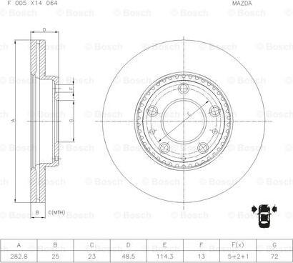 BOSCH F 005 X14 064 - Discofreno www.autoricambit.com