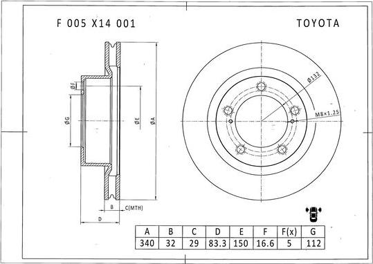 BOSCH F 005 X14 001 - Discofreno www.autoricambit.com