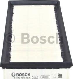 BOSCH F 026 400 452 - Filtro aria www.autoricambit.com