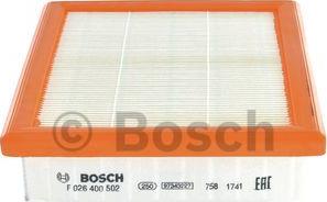 BOSCH F 026 400 502 - Filtro aria www.autoricambit.com