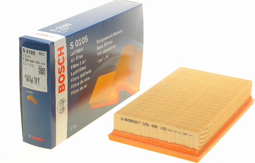 BOSCH F 026 400 105 - Filtro aria www.autoricambit.com