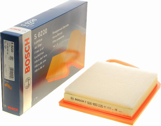 BOSCH F 026 400 220 - Filtro aria www.autoricambit.com