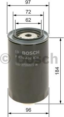 BOSCH F 026 402 036 - Filtro carburante www.autoricambit.com