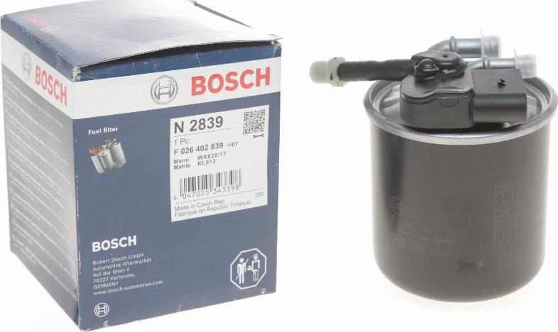 BOSCH F 026 402 839 - Filtro carburante www.autoricambit.com