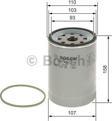 BOSCH F 026 402 798 - Filtro carburante www.autoricambit.com