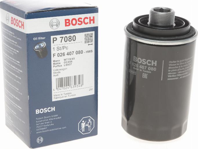 BOSCH F 026 407 080 - Filtro olio www.autoricambit.com