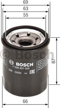 BOSCH F 026 407 025 - Filtro olio www.autoricambit.com