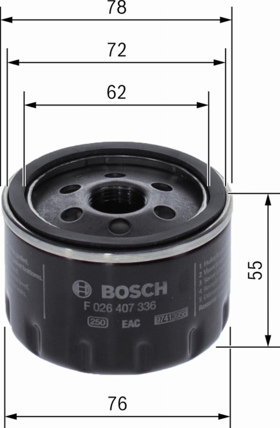 BOSCH F 026 407 336 - Filtro olio www.autoricambit.com