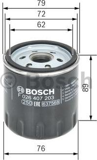 BOSCH F 026 407 203 - Filtro olio www.autoricambit.com