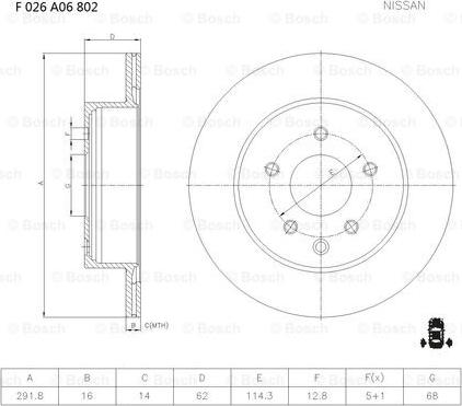 BOSCH F 026 A06 802 - Discofreno www.autoricambit.com