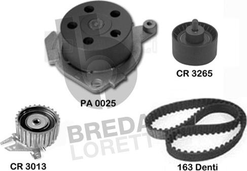 Breda Lorett KPA0588A - Pompa acqua + Kit cinghie dentate www.autoricambit.com