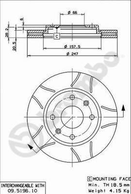 Brembo 09.5196.75 - Discofreno www.autoricambit.com