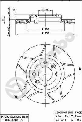 Brembo 09.5802.76 - Discofreno www.autoricambit.com