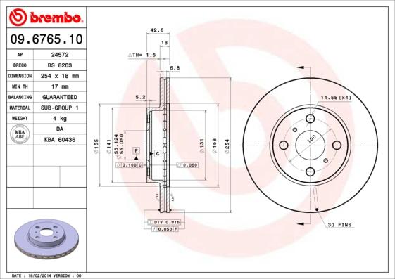 Brembo 09.6765.10 - Discofreno www.autoricambit.com