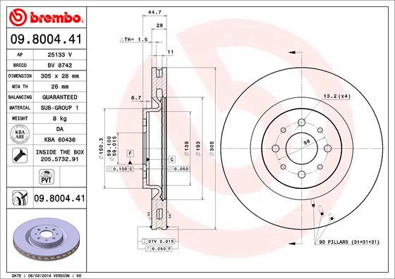 Brembo 09.8004.41 - Discofreno www.autoricambit.com