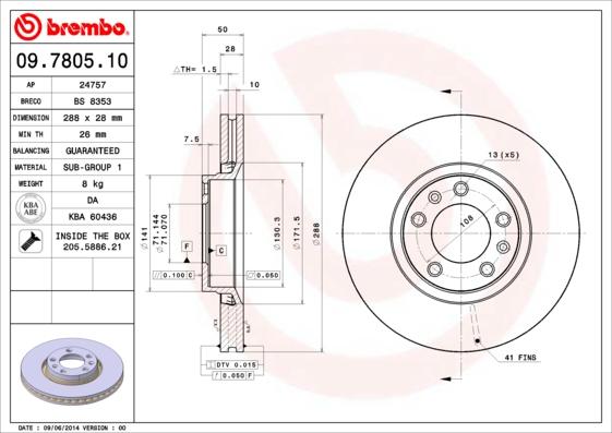 Brembo 09.7805.10 - Discofreno www.autoricambit.com