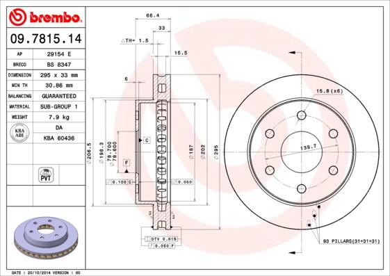 Brembo 09.7815.11 - Discofreno www.autoricambit.com