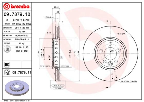 Brembo 09.7879.10 - Discofreno www.autoricambit.com