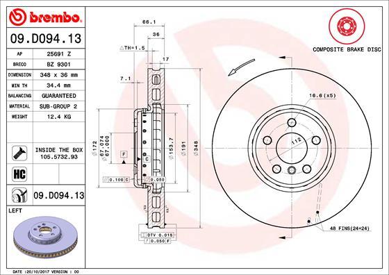 Brembo 09.D094.13 - Discofreno www.autoricambit.com