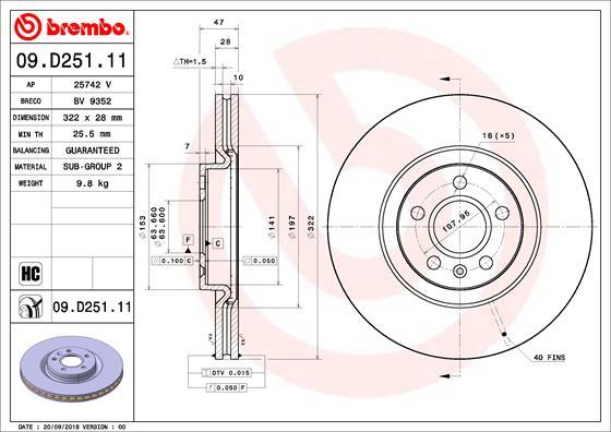 Brembo 09.D251.11 - Discofreno www.autoricambit.com