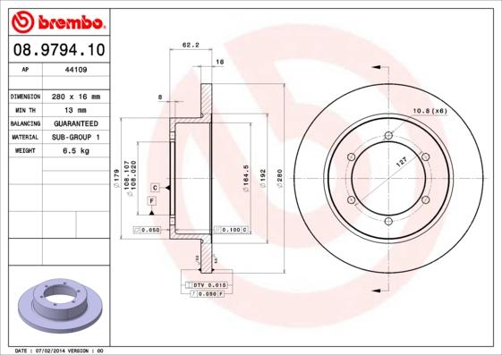 Brembo 08.9794.10 - Discofreno www.autoricambit.com