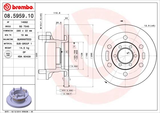 Brembo 08.5959.10 - Discofreno www.autoricambit.com