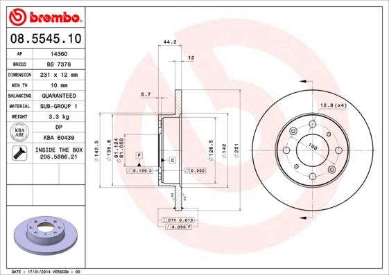 Brembo 08.5545.10 - Discofreno www.autoricambit.com