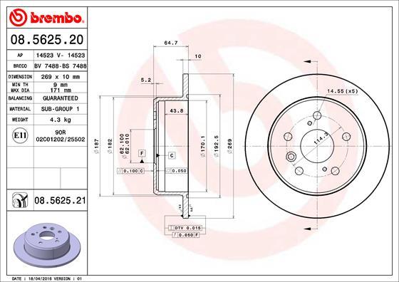 Brembo 08.5625.20 - Discofreno www.autoricambit.com