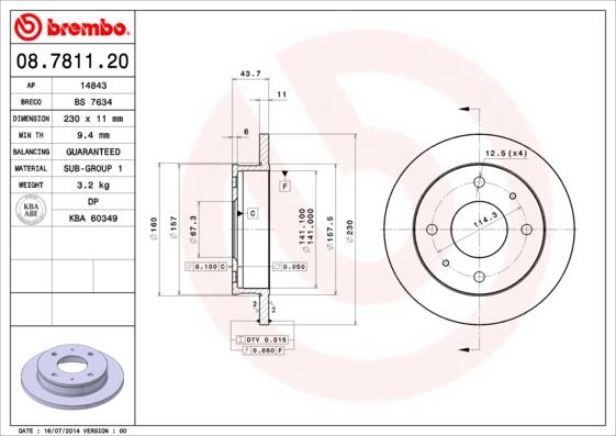 Brembo 08.7811.20 - Discofreno www.autoricambit.com