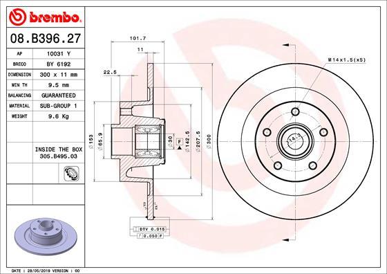 Brembo 08.B396.27 - Discofreno www.autoricambit.com