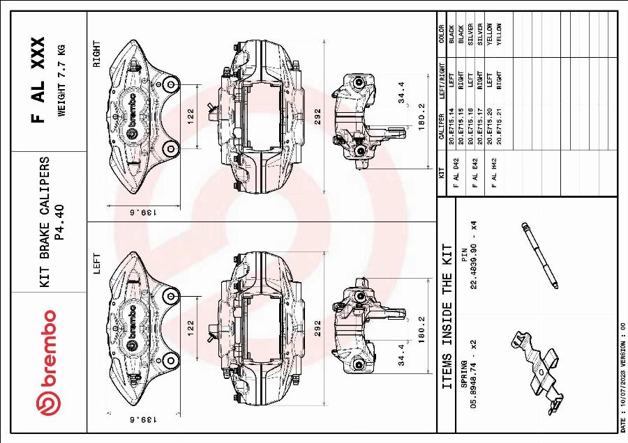 Brembo F AL D42 - Kit assale pinza freno www.autoricambit.com