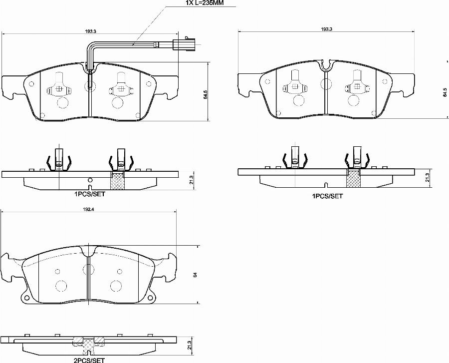 Brembo P48001N - Kit pastiglie freno, Freno a disco www.autoricambit.com