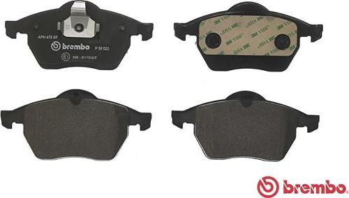 Brembo P 59 022 - Kit pastiglie freno, Freno a disco www.autoricambit.com