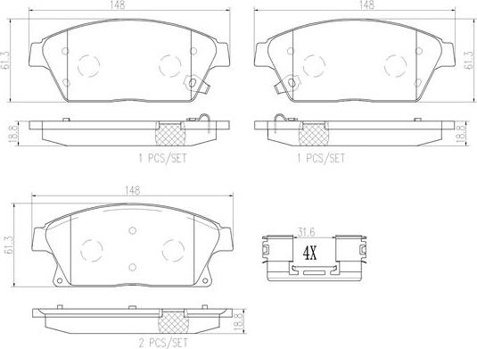 Brembo P59077N - Kit pastiglie freno, Freno a disco www.autoricambit.com