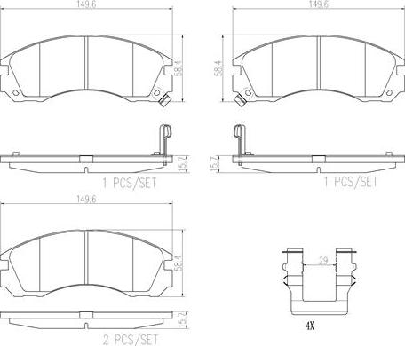 Brembo P54017N - Kit pastiglie freno, Freno a disco www.autoricambit.com