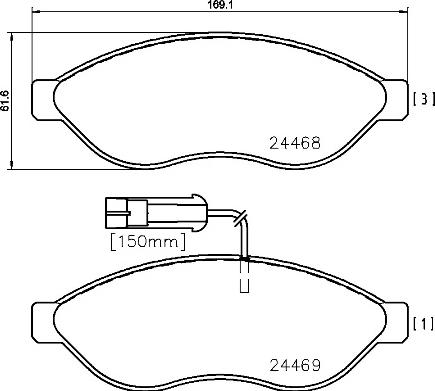 Brembo P 61 090 - Kit pastiglie freno, Freno a disco www.autoricambit.com