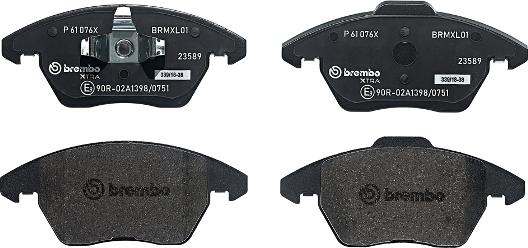 Brembo P 61 076X - Kit pastiglie freno, Freno a disco www.autoricambit.com