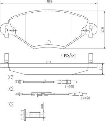 Brembo P61071N - Kit pastiglie freno, Freno a disco www.autoricambit.com