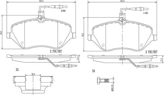 Brembo P61078N - Kit pastiglie freno, Freno a disco www.autoricambit.com