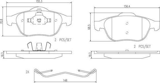 Brembo P68032N - Kit pastiglie freno, Freno a disco www.autoricambit.com